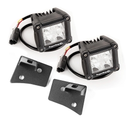 Zestaw: Mocowanie świateł na słupku, 2 x CUBE COMBO LED, czarna tekstura:Jeep Wrangler JK