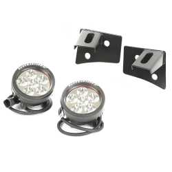 Zestaw oświetlenia, mocowanie na podszybiu, czarne, 2 okrągłe lampy LED 3.5″, Jeep Wrangler JK