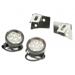 Zestaw Reflektorów LED z uchwytami, Stainless Steel, Round,Wrangler JK