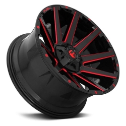 Felga aluminiowa D643 Contra Gloss Black/Candy Red Fuel