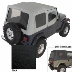 XHD Miękki dach, Black, Tinted Windows, Jeep Wrangler YJ