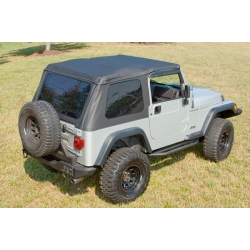 Miękki dach XHD, czarny, Bowless, Sailcloth, Jeep Wrangler TJ