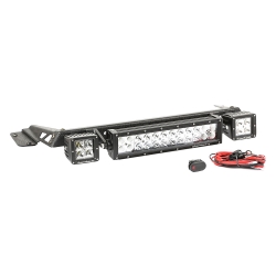 Zestaw oświetlenia na maskę, czarny, 2 x 3″ kwadratowa lampa LED & Panel LED 13.5″, Jeep Wrangler TJ