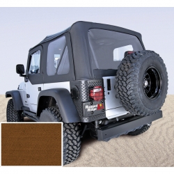 Miękki dach XHD dark tan, przyciemnione szyby, Jeep Wrangler TJ