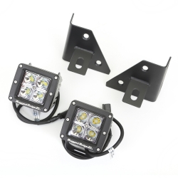 Zestaw oświetlenia, mocowanie na podszybiu, czarne, 2 kwadratowe lampy LED 3″ 18W, Wrangler YJ