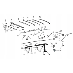 Ramka dachu drzwi tył soft top Jeep Wrangler JL 4D 68251546AF