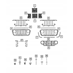 Kratka atrapy grilla chłodnicy JEEP WRANGLER JL 18-23 6DF50RXFAD