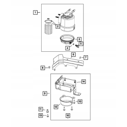 Filtr paliwa separator wody MOPAR RAM 6.7L L6 DIESEL 68157291AA 68436631AA