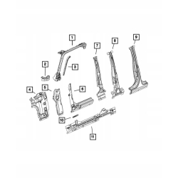 Wzmocnienie słupka B prawe słupek JEEP WRANGLER JL GLADIATOR JT 68302740AA