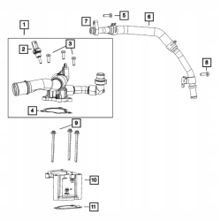 Rurka rura przewód wody JEEP WRANGLER JL 18+ 2.0 5048375AB 05048375AB