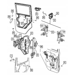 Linka drzwi lewa tył cięgno WRANGLER JK 68089365AA