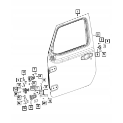 Drzwi przednie, prawe - Mopar JEEP WRANGLER JL 68281910AM 68281910AO
