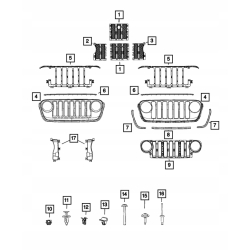 Fabryczny grill / atrapa WRANGLER SPORT JL JT 2018+ 68316767AC 68316767AA