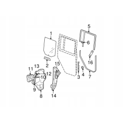 Dolny kanał szyby drzwi prawych JEEP WRANGLER JK 55395844AB