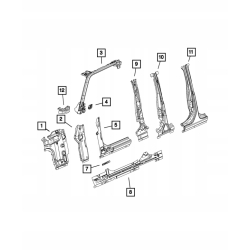 Poszycie lewego słupka WRANGLER JL 18+ GLADIATOR 68302719AC