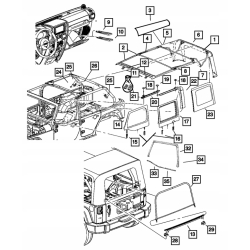 Prawe mocowanie dachu miękkiego WRANGLER JK 55395760AE