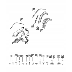 Nadkole lewe osłona pod błotnik WRANGLER 392 JL 6.4 SRT 05043155AC