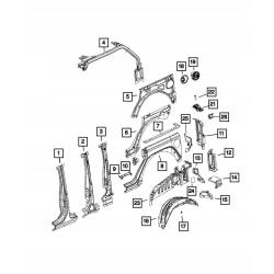 Błotnik tylny prawy WRANGLER JL 4D 18- MOPAR