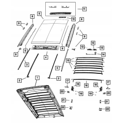 Belka boczki plastik dachu dach Sky One Touch WRANGLER JL 4D 6NY04TZZAB