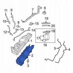 Osłona zbiornika paliwa JEEP WRANGLER JK 4D 07-17 52059747AG