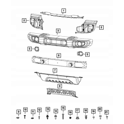 Belka pod zderzak przedni GLADIATOR JT 20+ USA 68352789AC 68293716AC