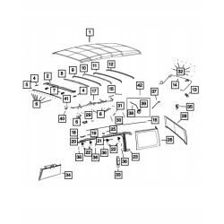 Mechanizm podnoszenia Soft top prawy Jeep Wrangler JL 68453664AA