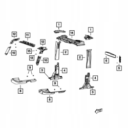Osłona plastik listwa słupka b prawa JEEP WRANGLER JK 11-18 5KP70DX9AD