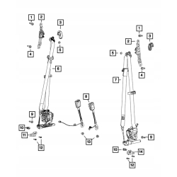 Dopinacz pasa prawy / wpinka dopinacza pasażera WRANGLER JL GLADIATOR JT 6MN82TX7AB