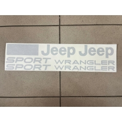 Naklejka decal napis błotnik srebrny JEEP WRANGLER TJ YJ